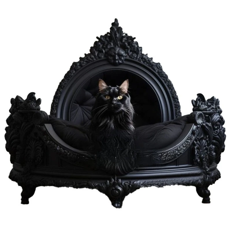 

Cat kennel indoor solid wood carving European French cat bed dog bed