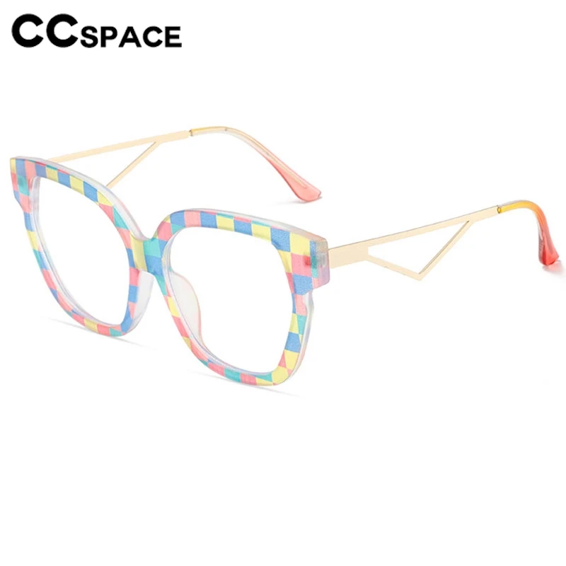 Color-blocked Square Reading Glasses Women Stylish Large Size Resin Optical Presbyopic Eyeglass Custom Diopter+50~+600 #304129