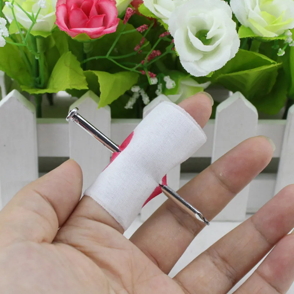 5Pcs Nail Through Finger Prank Props Realistic Fake Scary Halloween Party Trick Prank Items for Adults Kids Pranks for Kids