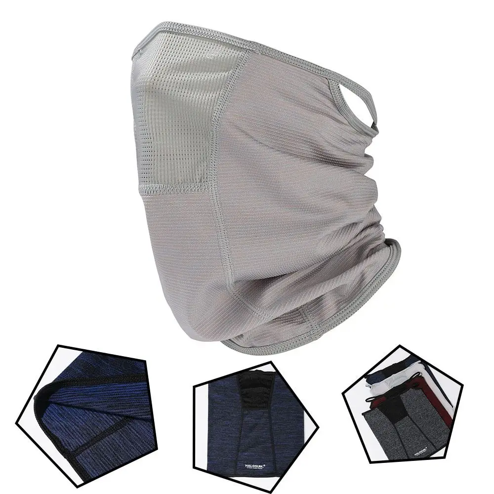 夏用の薄い日焼け止めマスク,通気性のあるアンチ紫外線マスク,アイスシルク,日焼け止めベール,速乾性,氷の感覚,首,耳に掛けるマスク,新品