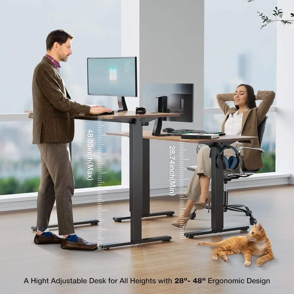 Electric Standing Desk, 40 x 24in Adjustable Height Electric Stand up Desk Standing Computer Desk Home Office Desk