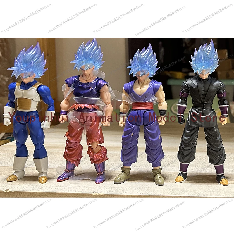 In Stock New Customized S.H.Figuarts Justice, SHF Son Goku Vegeta Blue Head Sculpture Action Figures, Accessories Model Toys