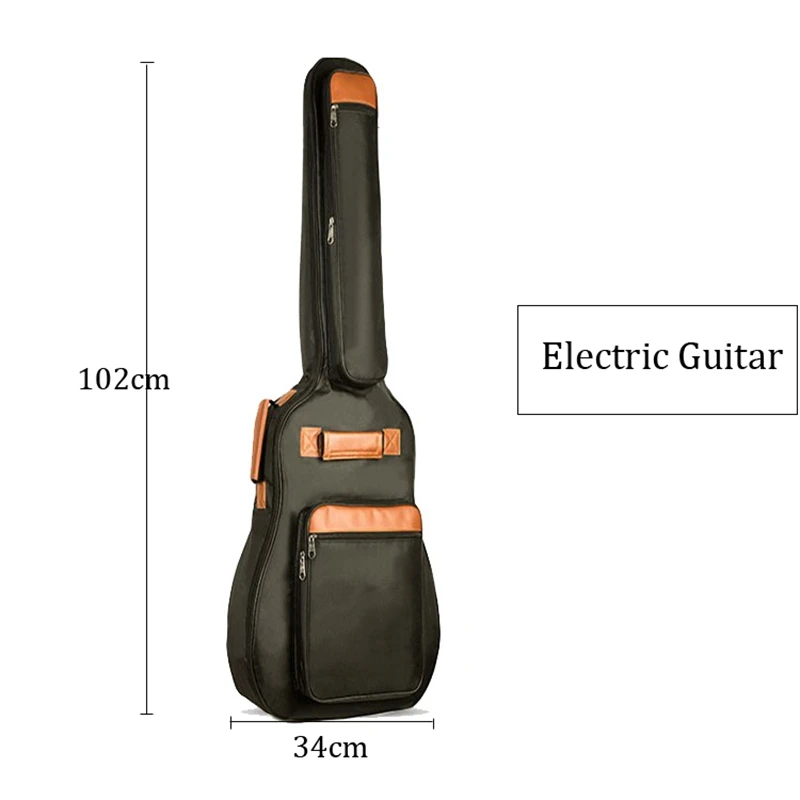 40 41/46 Inch Stylish Water Resistant Electric Guitar Gig Bag Dustproof Electric Bass Cover 10mm Thicken Pad Acoustic Gig Case