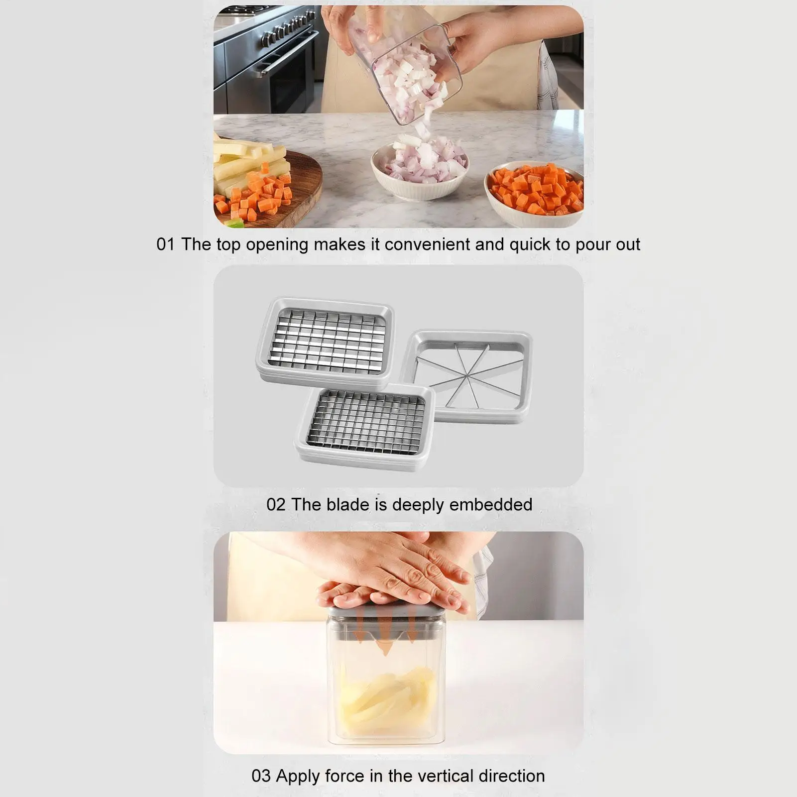 

Vegetable Slicer 4-in-1 Manual Multifunctional Cutter With Container Chopper Vegetable Cutter For Ginger Onion Carrot Tomato