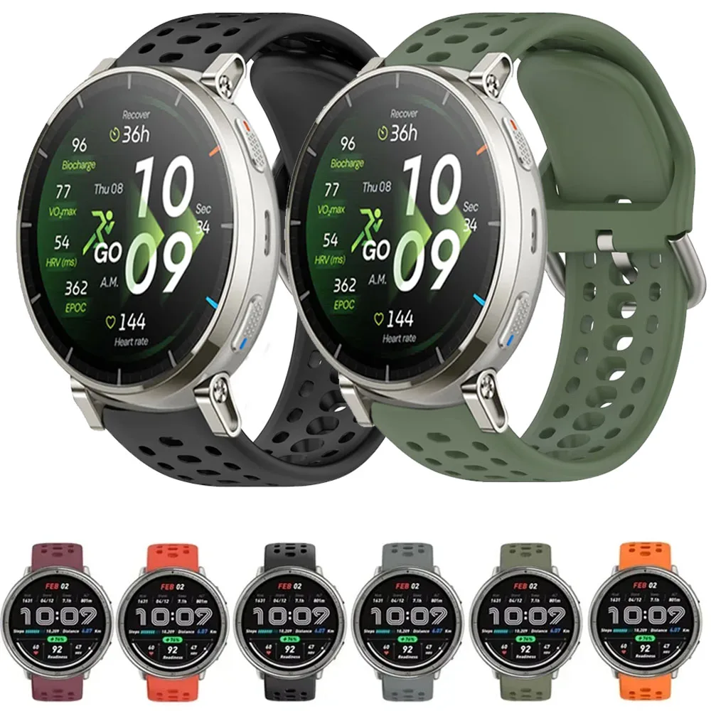 20/22mm Silicone Strap for Amazfit Active 3 2 Square Active Max Balance 3 2 Bip Max 6 5 Bracelet Band Amazfit T-Rex3 Pro 44/48mm