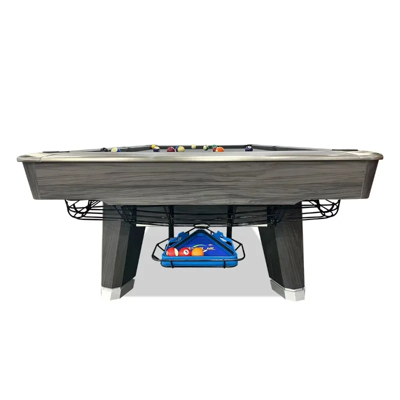 Standard 9 Ball Solid Wood  Billiards Table Irregular Leg Strap Marble Slate Full Set of Accessories