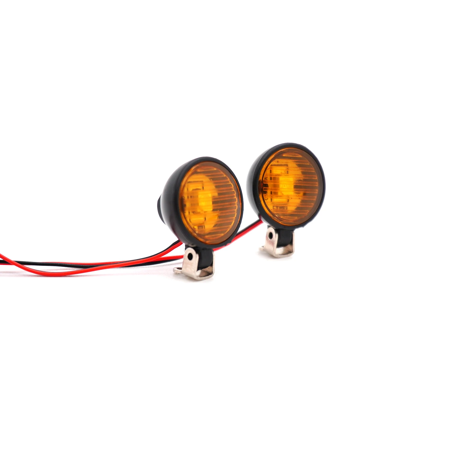 Luces LED de 15mm y 12mm, carcasa de luz de plástico con soporte de Metal ajustable, colores de luz blanca y amarilla para piezas de mejora de coche RC