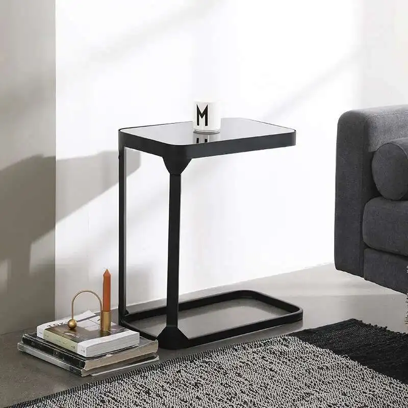 

Nordic Wrought Iron Coffee Tables Home Living Room Furniture Sismple Creative Design Glass Side Table Bedroom Bedside Table CN