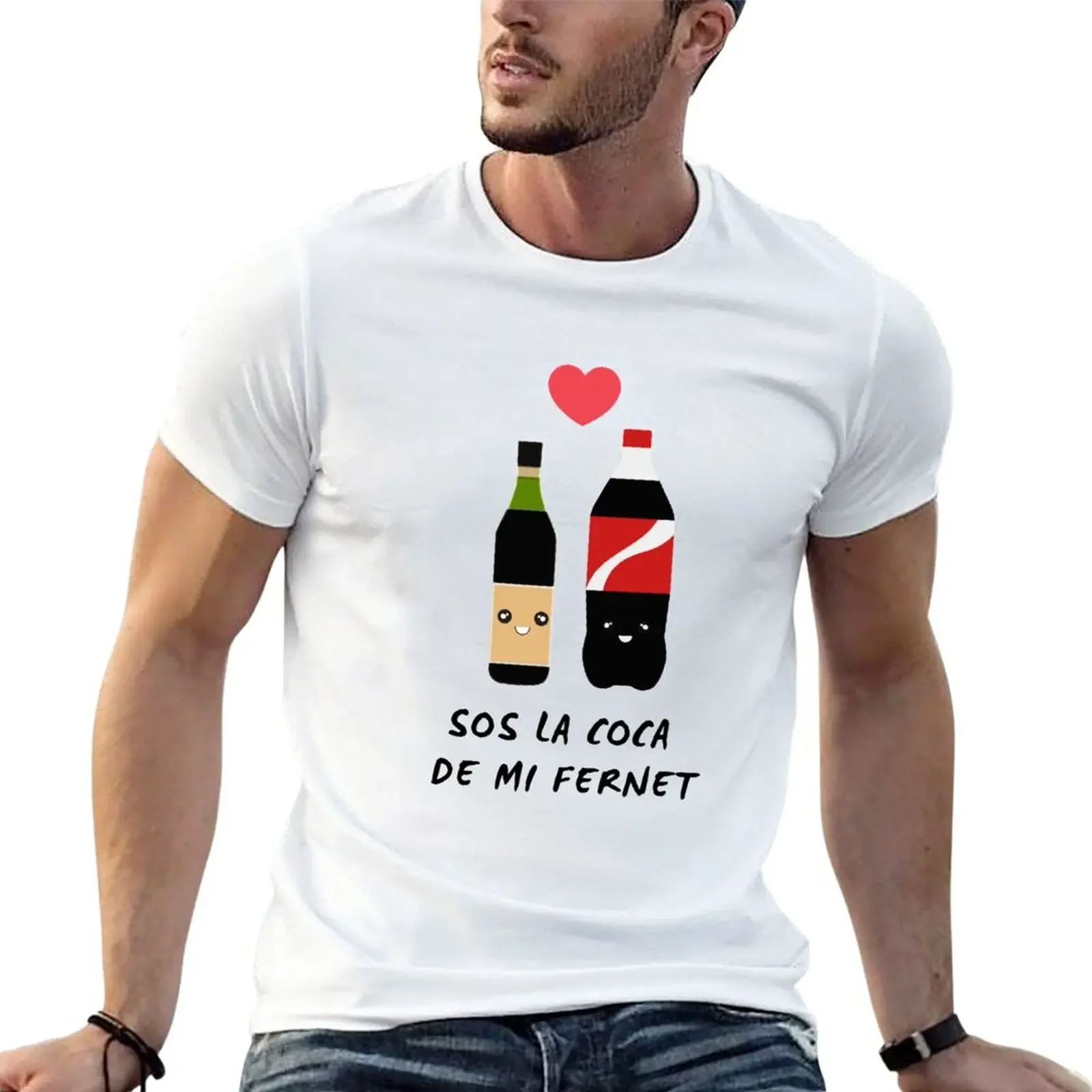 Shirt Tops Mens White T Shirts Fernet T-Shirt Men Clothing Graphic Harajuku Oversized Men Clothing Summer Funny Style Tops New