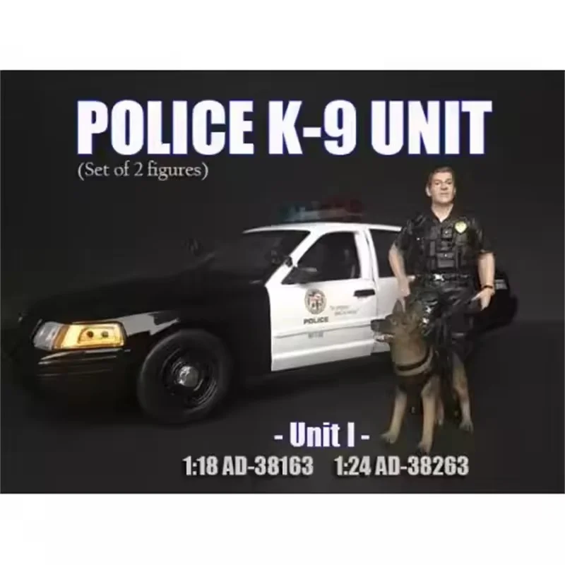 1/18 Scale Model Car Police Special Forces With Dog Action Figure Scene Accessory Car Display Dolls Toys Collection Gifts Fans