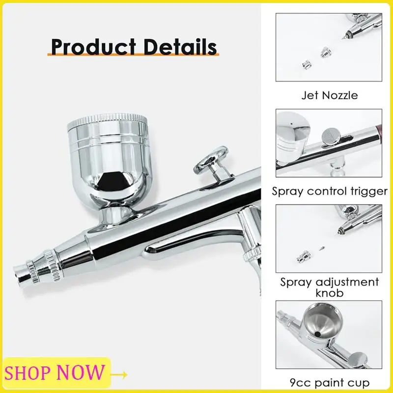 

Airbrush Kit Dual-Action Airbrush With 0.3/0.5Mm Needles Set 20Cc/40Cc Cup Air Hose And Cleaning Kit