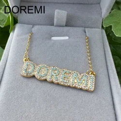 DOREMI Dropshipping Pave Outline Birthstone Pendant Necklace Gold Plated Initial Letter Necklace Diy Letter Necklace Jewelry