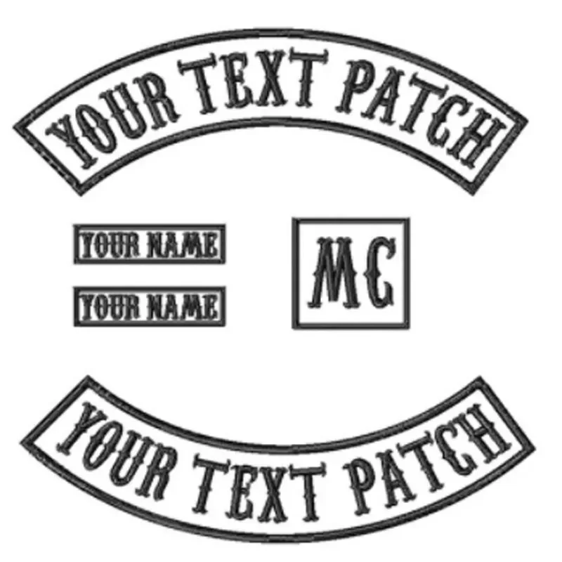 5PCS Custom Your Text Embroidery Patches Iron on and Sew on Rocker Patch for Cloth