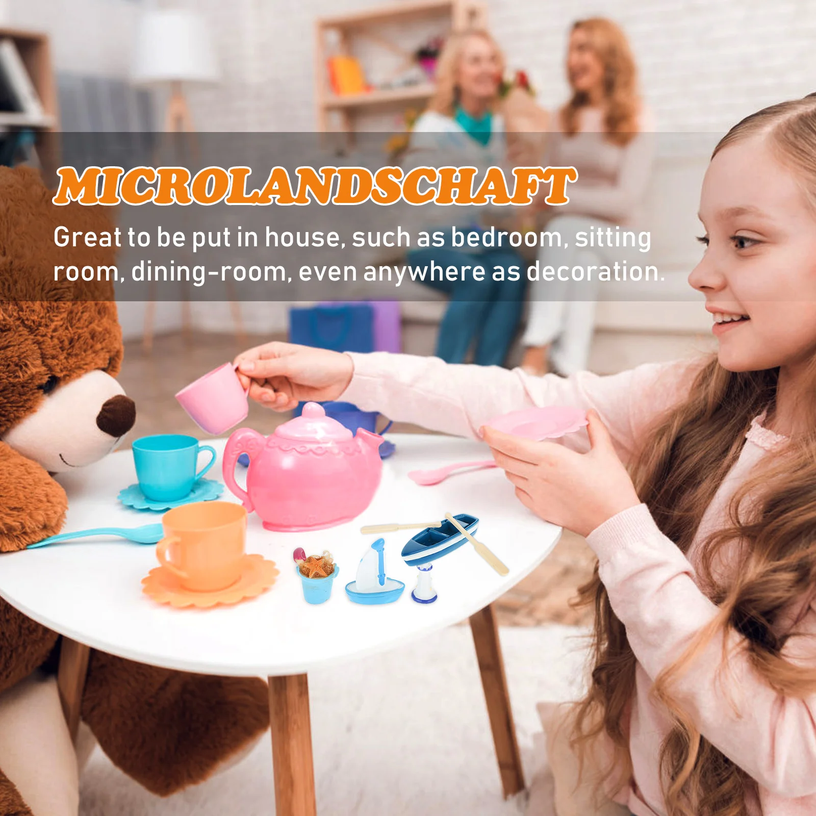 

1Set Ocean Beach Miniature Decor Ornament Kit Plastic Premium Durable Desktop Landscape Decoration for Bedroom Living Room