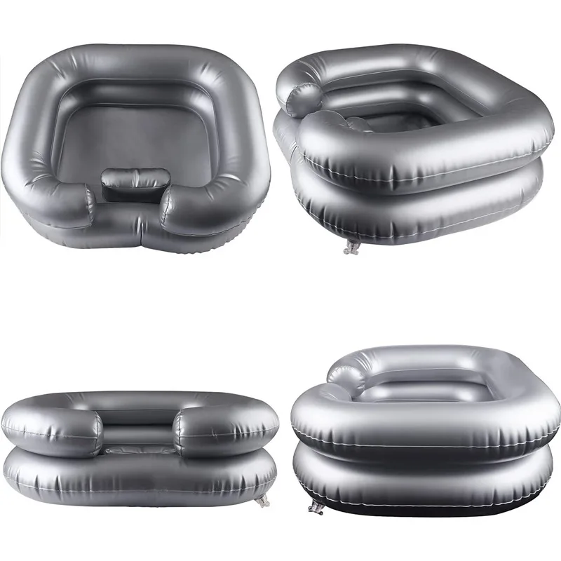 Inflatable washbasin comes with built-in pillow, 0.25mm thick