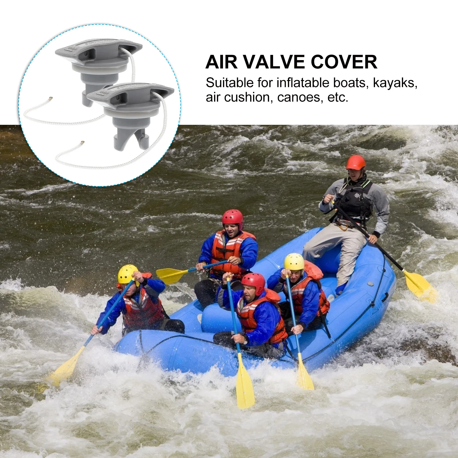

Inflatable Boat Air Valve Cover 4 Pcs Kayak Plug Cap Adapter for Paddleboard Water Sports Gear Case