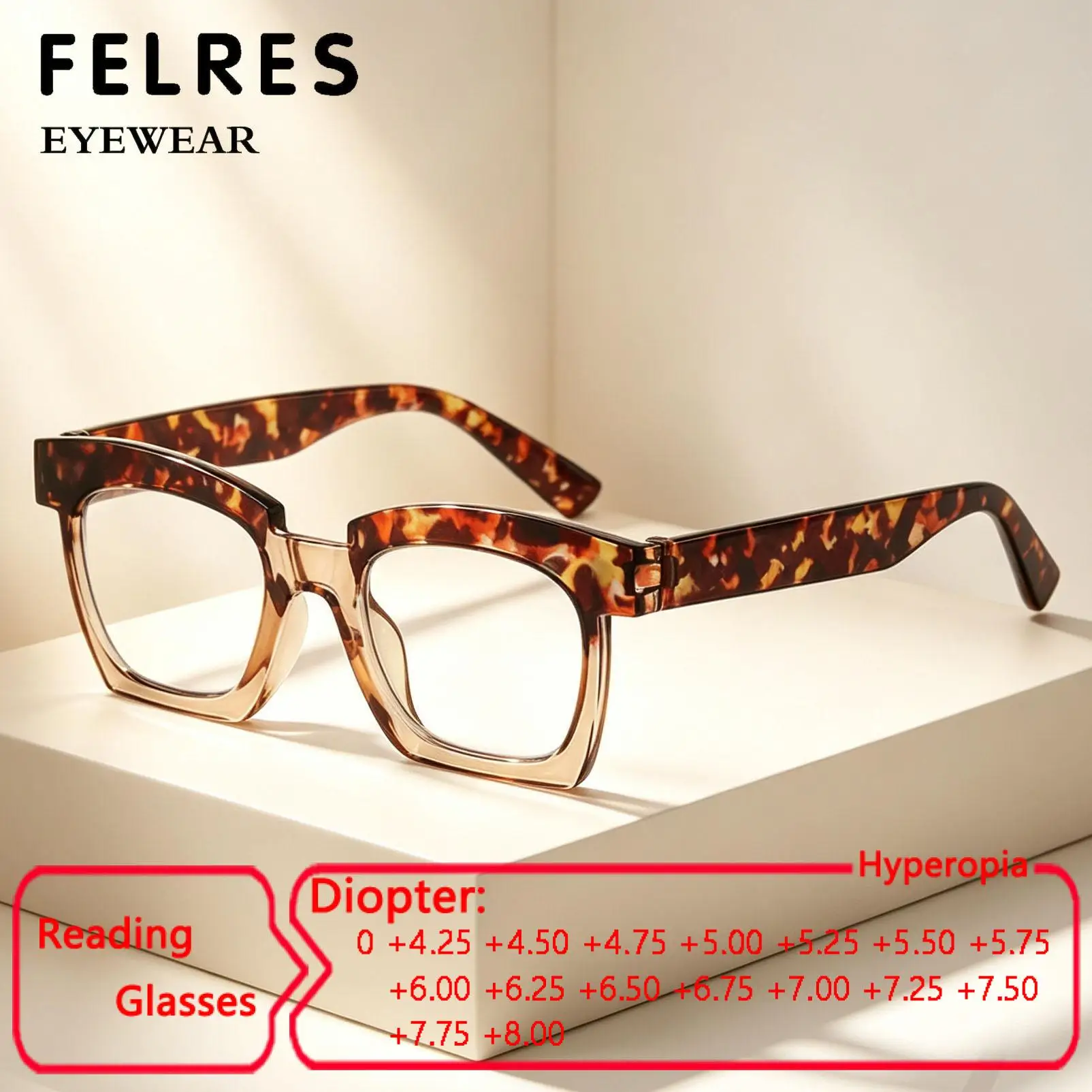Square High Strength Blue Light Blocking Reading Glasses Women Men Prescription Optical Presbyopic Eyewear Readers +4.25 To +8.0