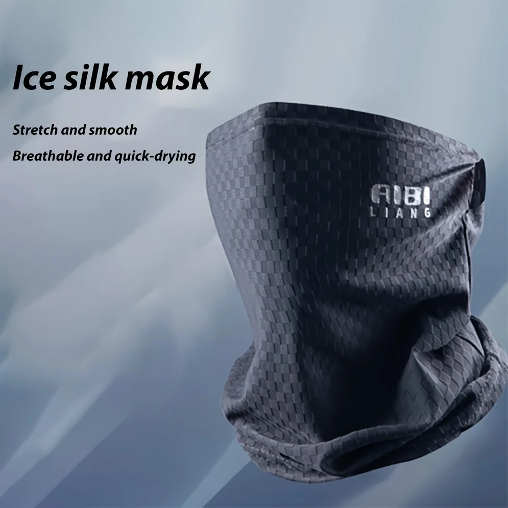 Mascarilla de Ciclismo Transpirable de Verano Anti-UV de Seda Helada, Mascarilla de Ciclismo de Secado Rápido que Absorbe el Sudor, Cubrecuello para Motociclismo y Senderismo, Mascarilla Facial