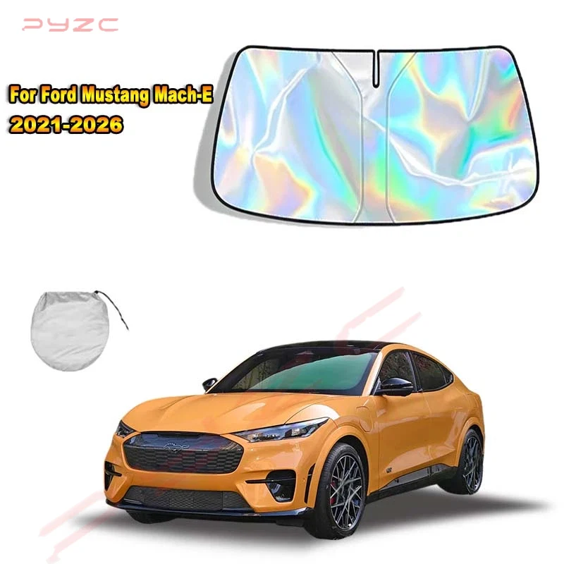 For Ford Mustang Mach-E 2021-2026 Car Windshield Sunshade Cover Front Window Sun Shade Visor Auto Interior UV Protection