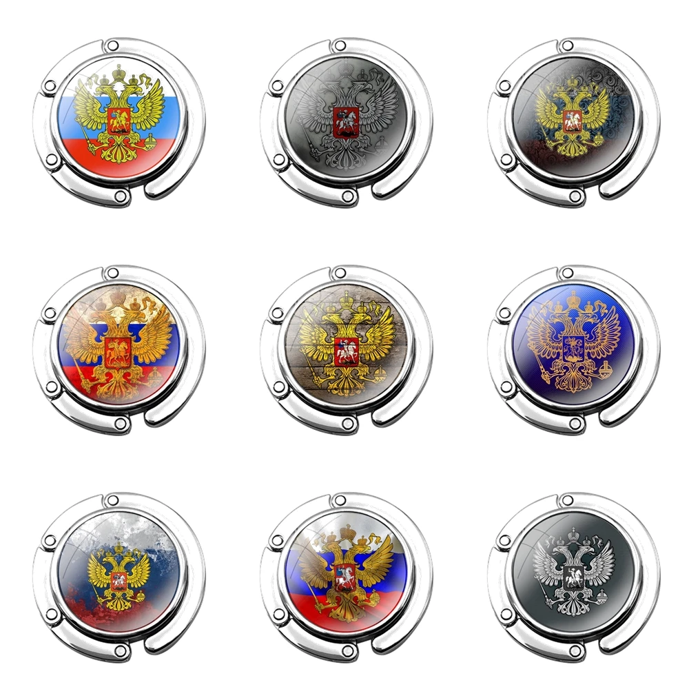 Russian coat of arms Flag Foldable Purse Hook for Women's Table Handbag Storage Folding Decor Table Hook