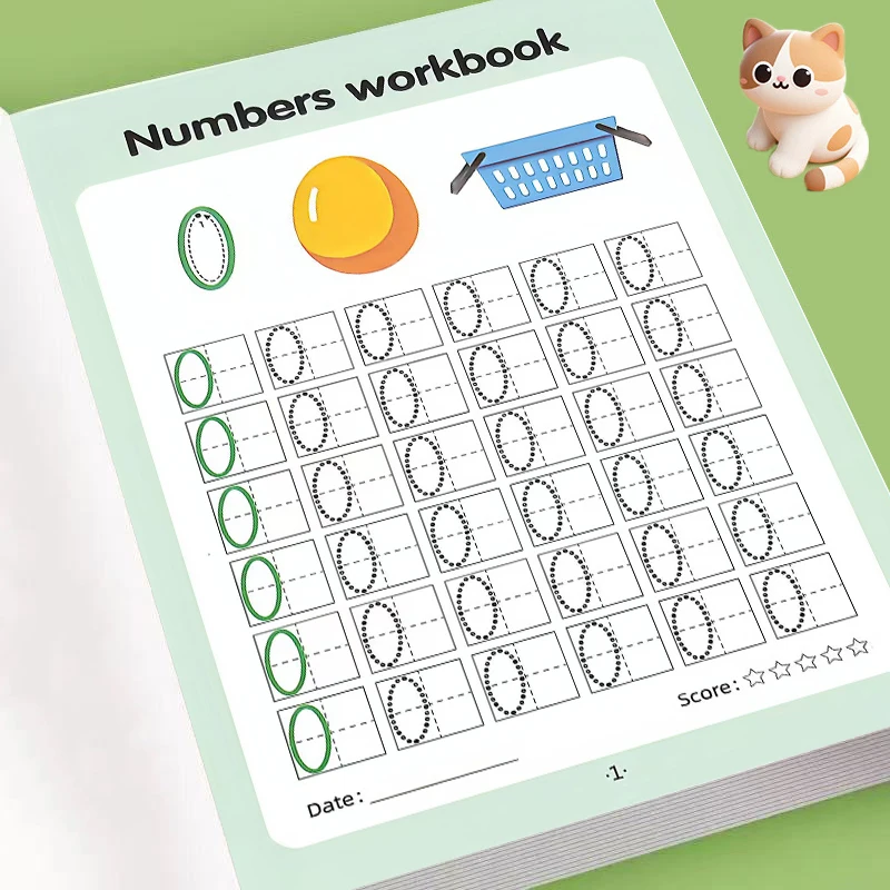 Numbers 0-100 Tracing Workbook for Kids Ages 3+, Cute Crocodile Cartoon Number Writing Practice with Object Matching Pictures