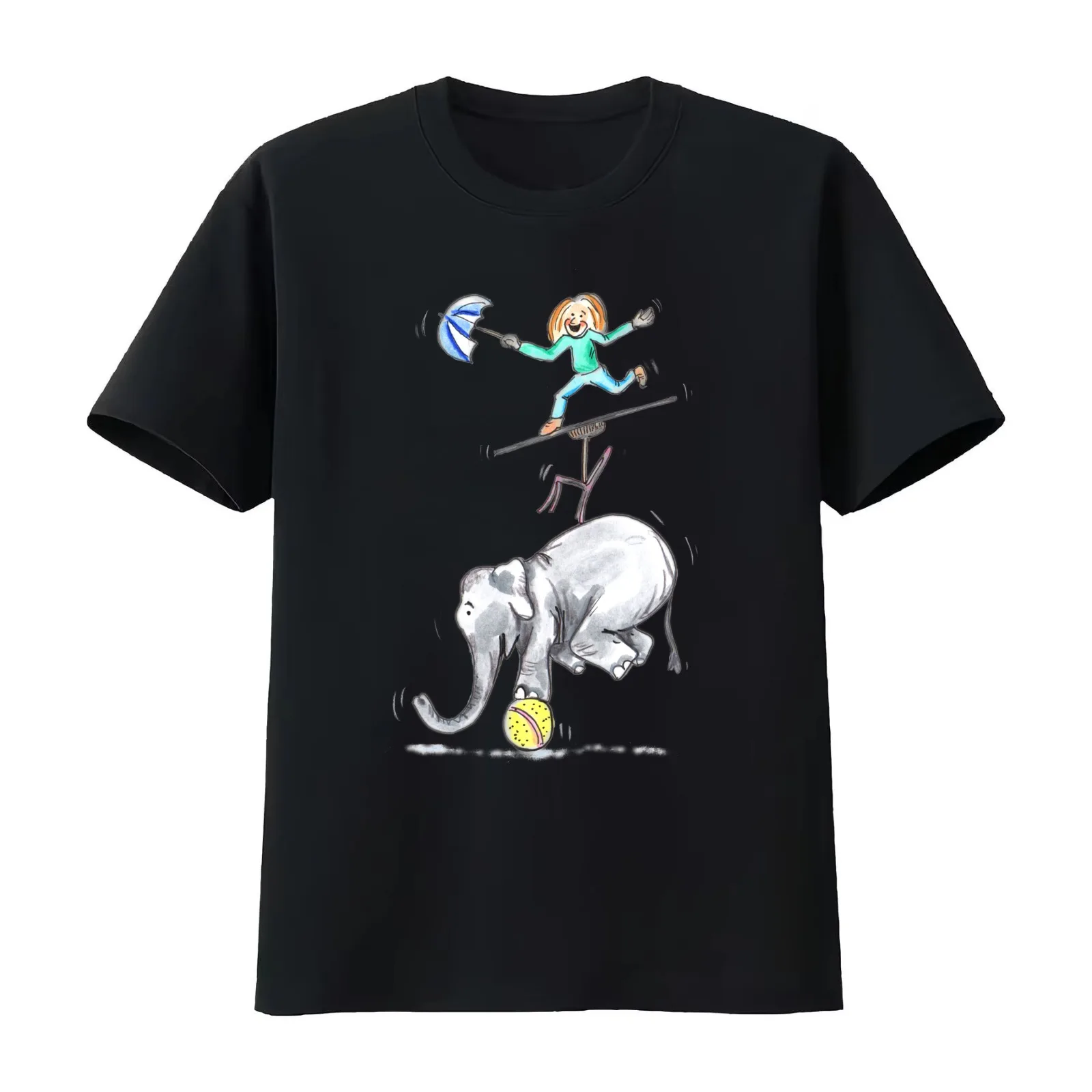 Balancing It All: daily doodle design T-Shirt Summer Casual Cotton Tee Oversized Streetwear Tops Vintage Graphic Print