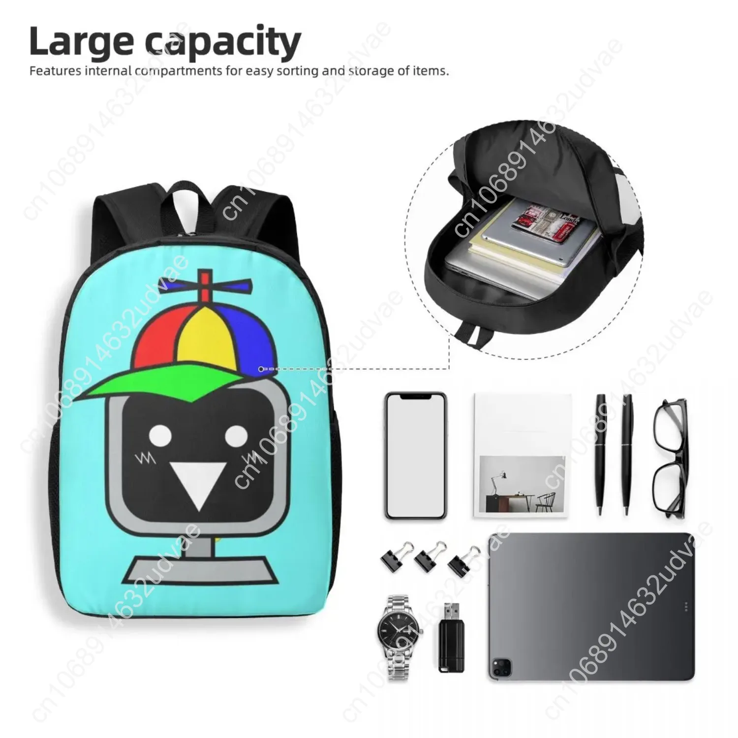 Custom Sprunki Happy Mr Fun Computer Head Fashion Kids Backpack Women Men Teenagers Schoolbags Travel Laptop Backpack