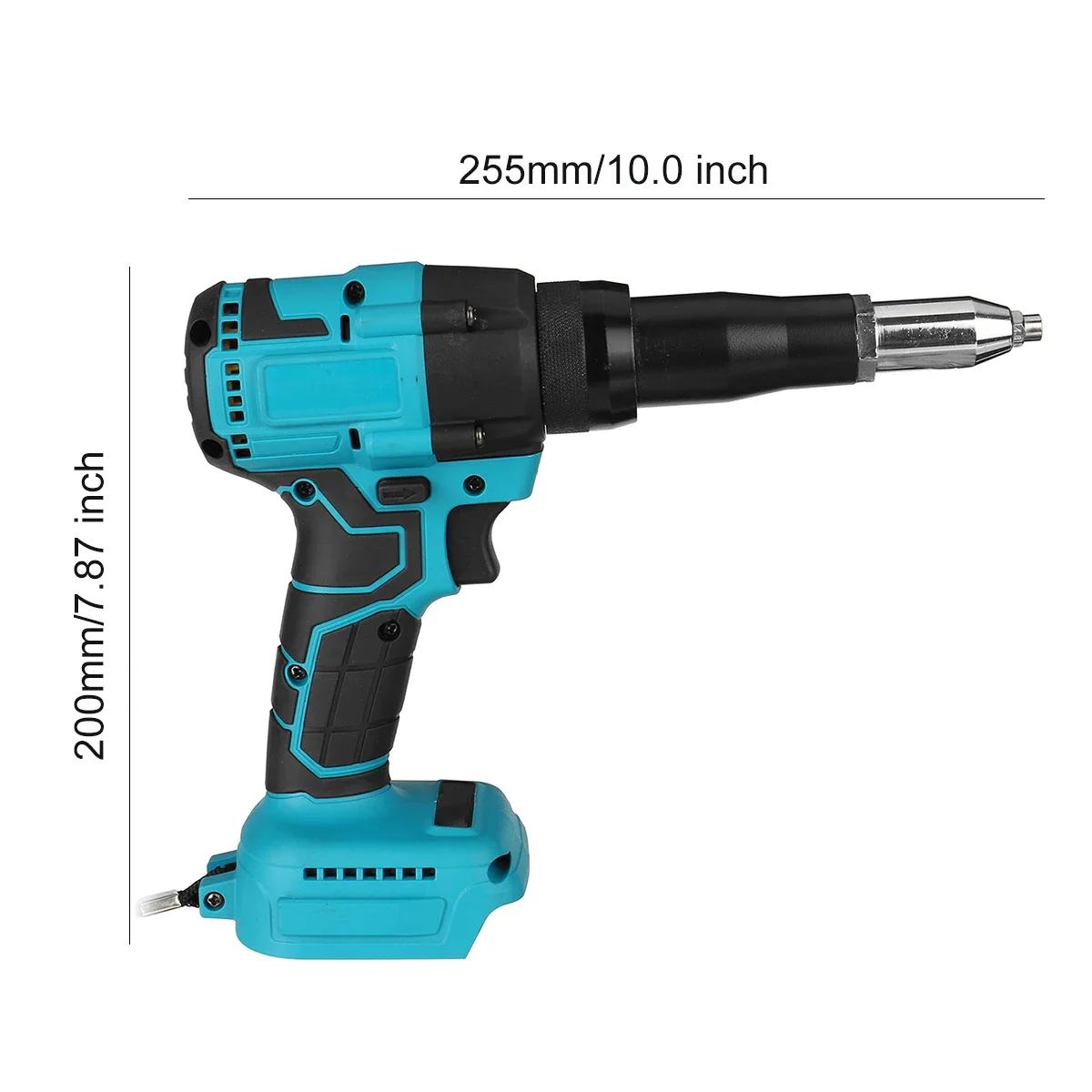 Pistola de rebite elétrica sem fio, 2.4-4.8mm com luz de led, rebite, porca, broca, ferramenta de remoção para makita 18v