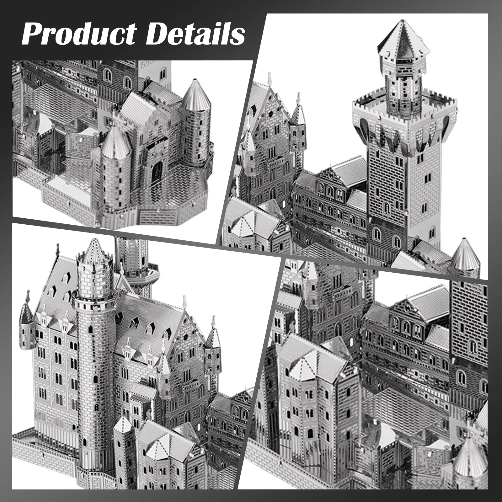 Piececool 3D Metalen Puzzel Neuschwanstein Castle Model Building Kits Diy Speelgoed Jigsaw Voor Tiener Volwassen Verjaardag Geschenken