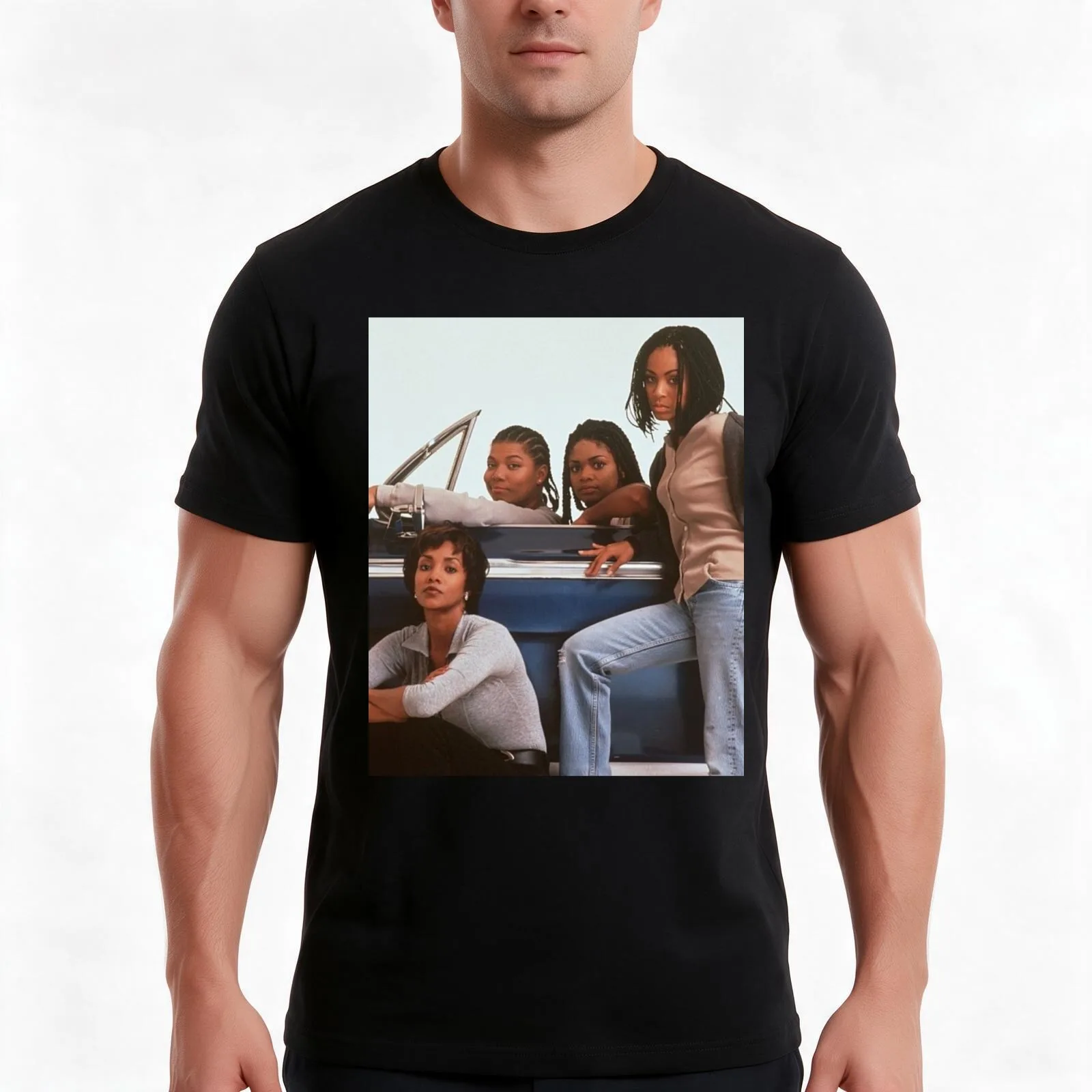 Set If Off Movie T-Shirt, Summer Casual Cotton Tee, Oversized Streetwear Tops, Vintage Graphic Print, Loose Fit Short Sleeve