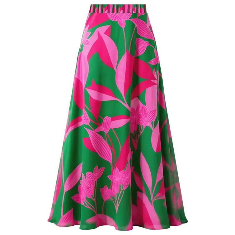 Flaxmaker 2026 Vintage Peony Print Swimsuit Set Women Sexy Sleeveless Vintage Printed Party Swimsuit And Skirt Casual Swimwear