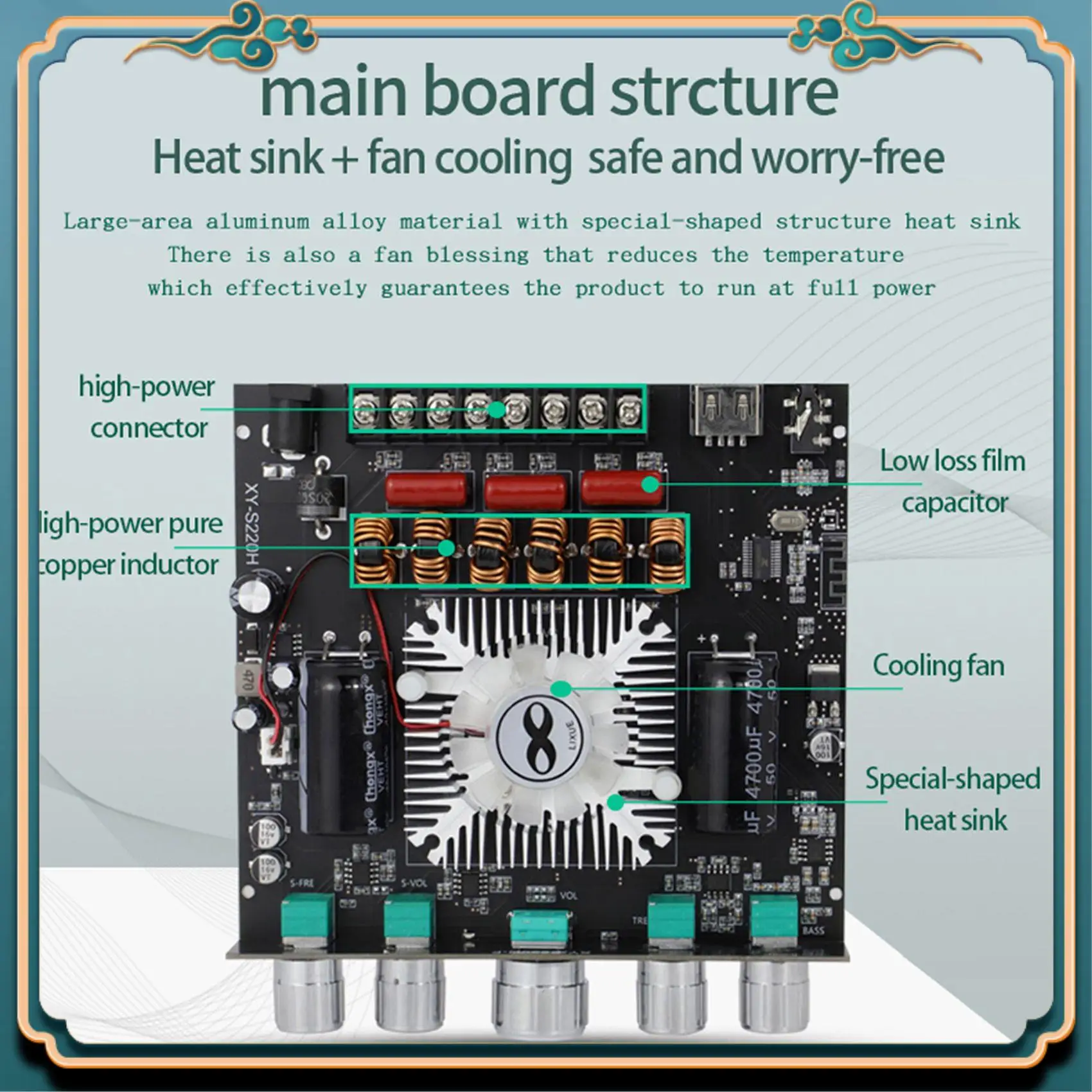 (新品)-XY-S220H 160Wx2+220W パワーアンプボード TDA7498 2.1 デュアルチャンネル Bluetooth 対応 5.1 サブウーファーモジュール