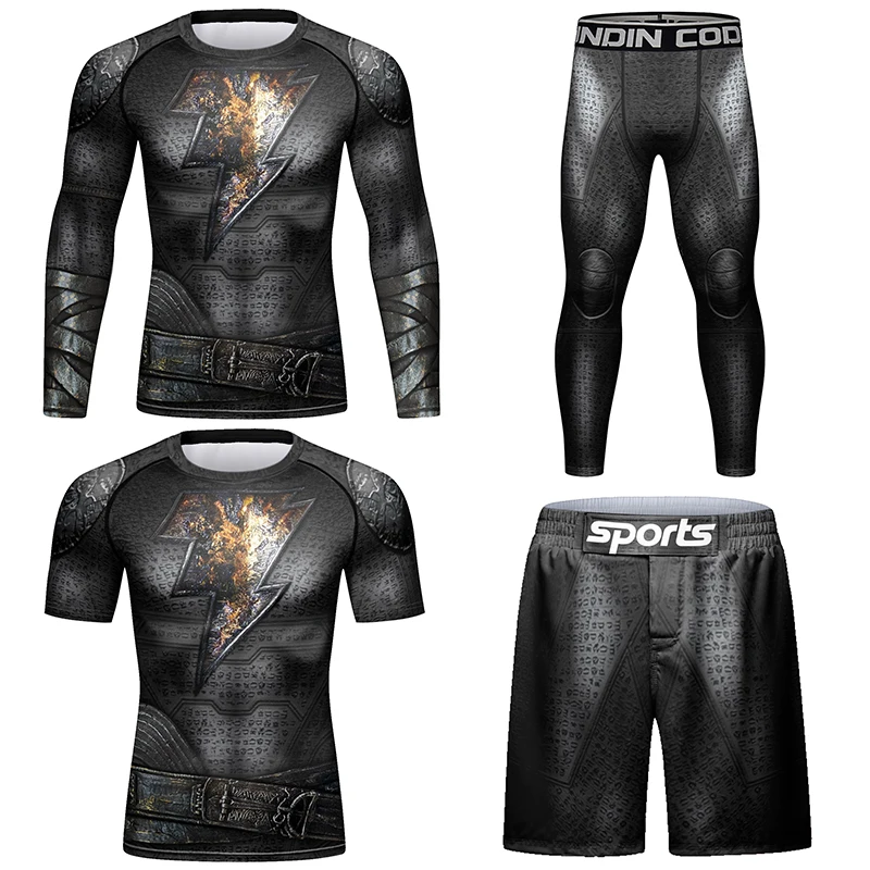 Full Sublimation Men Long Sleeve Casual Sports Cool T-Shirt 3D Print Compression Gym MMA Jiu Jitsu Rashguard Quickly Dye Shirts