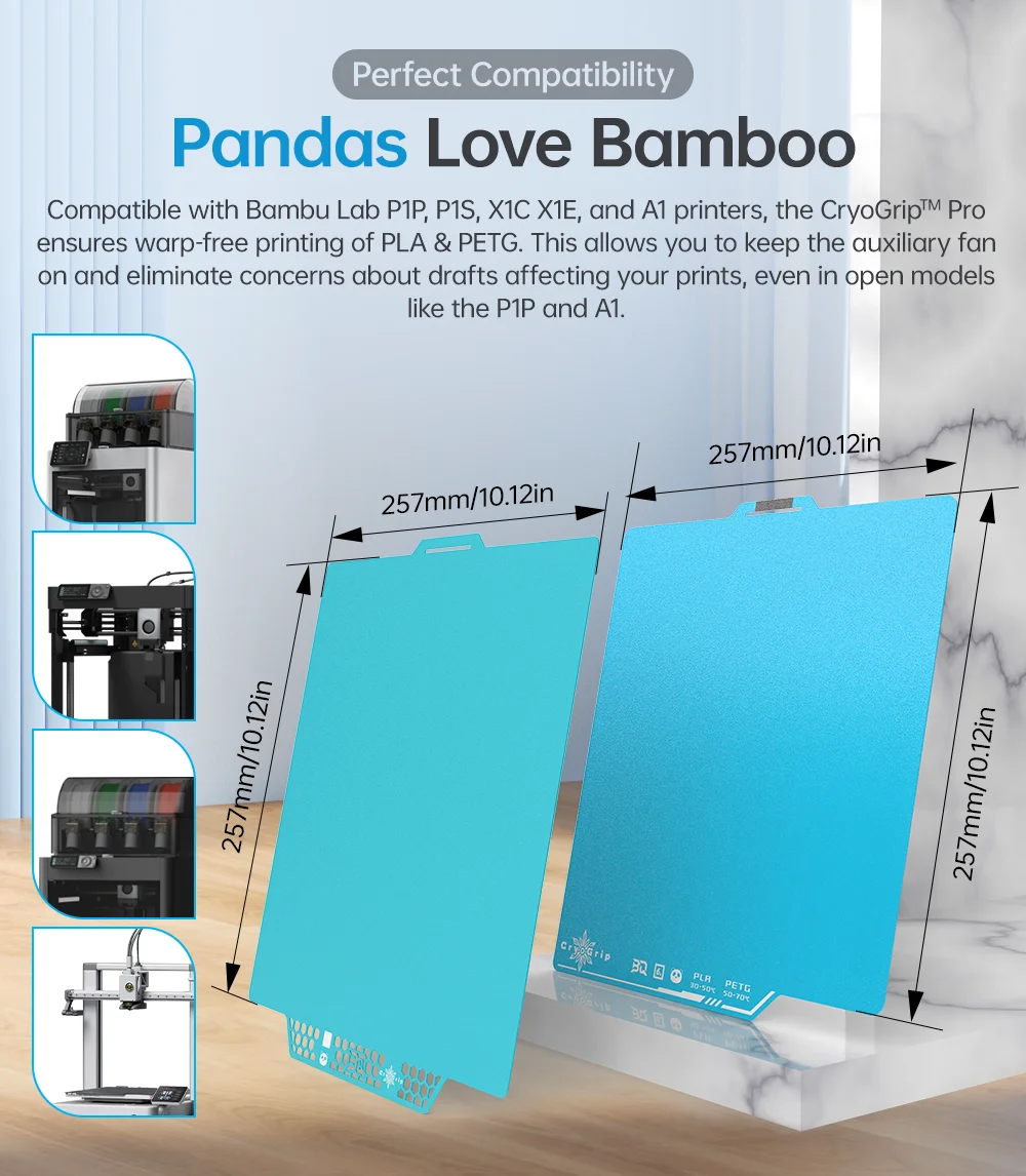 BIGTREETECH Panda Bauplatte CryoGrip Pro Kühlplatte für Bambu P1 X1 Serie A1 & Mini Kobra3 Combo Qidi Plus4 Voron 300MM H2D H2S – Detail 11