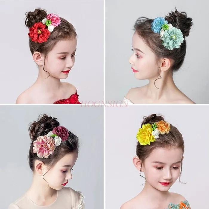 Stage performance headwear, flower girl simulation flower hair clip, children's dance hair accessory