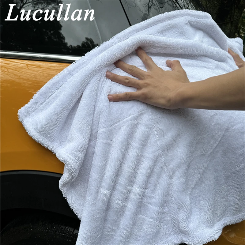 Lucullan 60X90cm 1200GSM Premium  Microfiber Car Cleaning Towel Double-Sided Ultra Absorbent Car Wash Cleaning Cloth