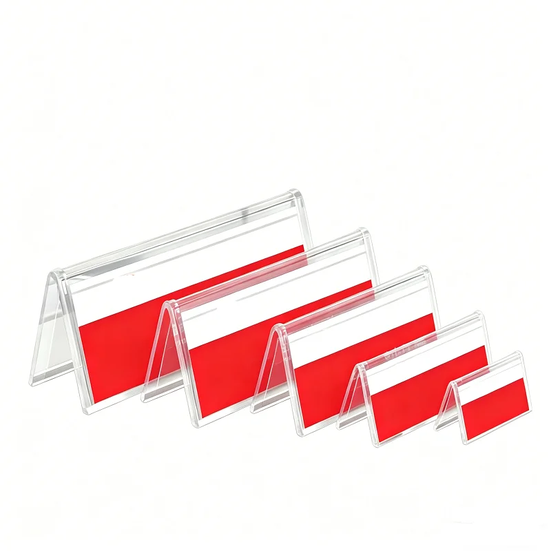 10pcs Triangle Sign Display Stands Blank Acrylic Clear Name Card Holders for Wedding Conference Name Place Card Table Number