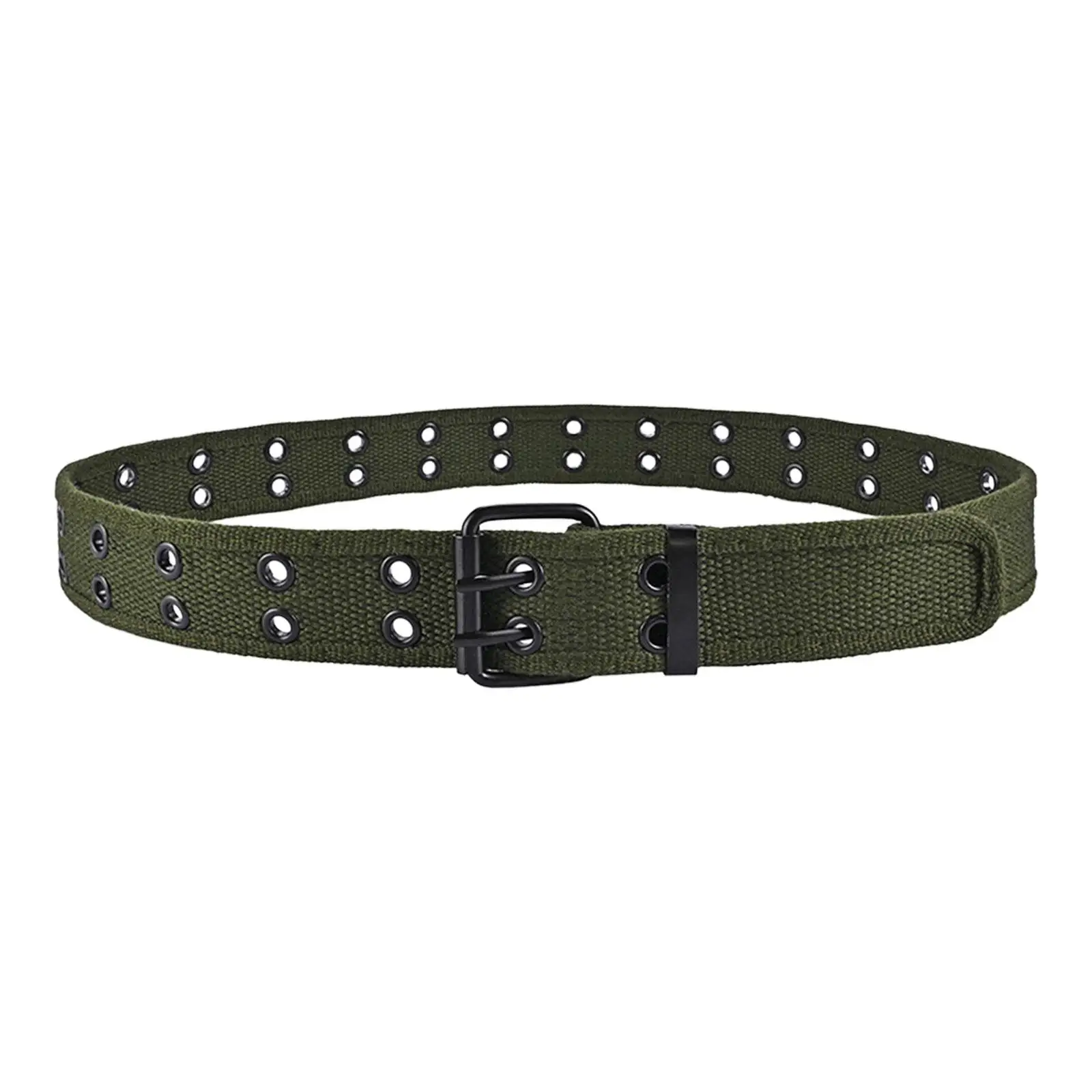 3x حزام خصر بحلقات مزدوجة، حزام خصر عصري، حزام جينز جمالي من القماش لإكسسوارات ملابس الشوارع