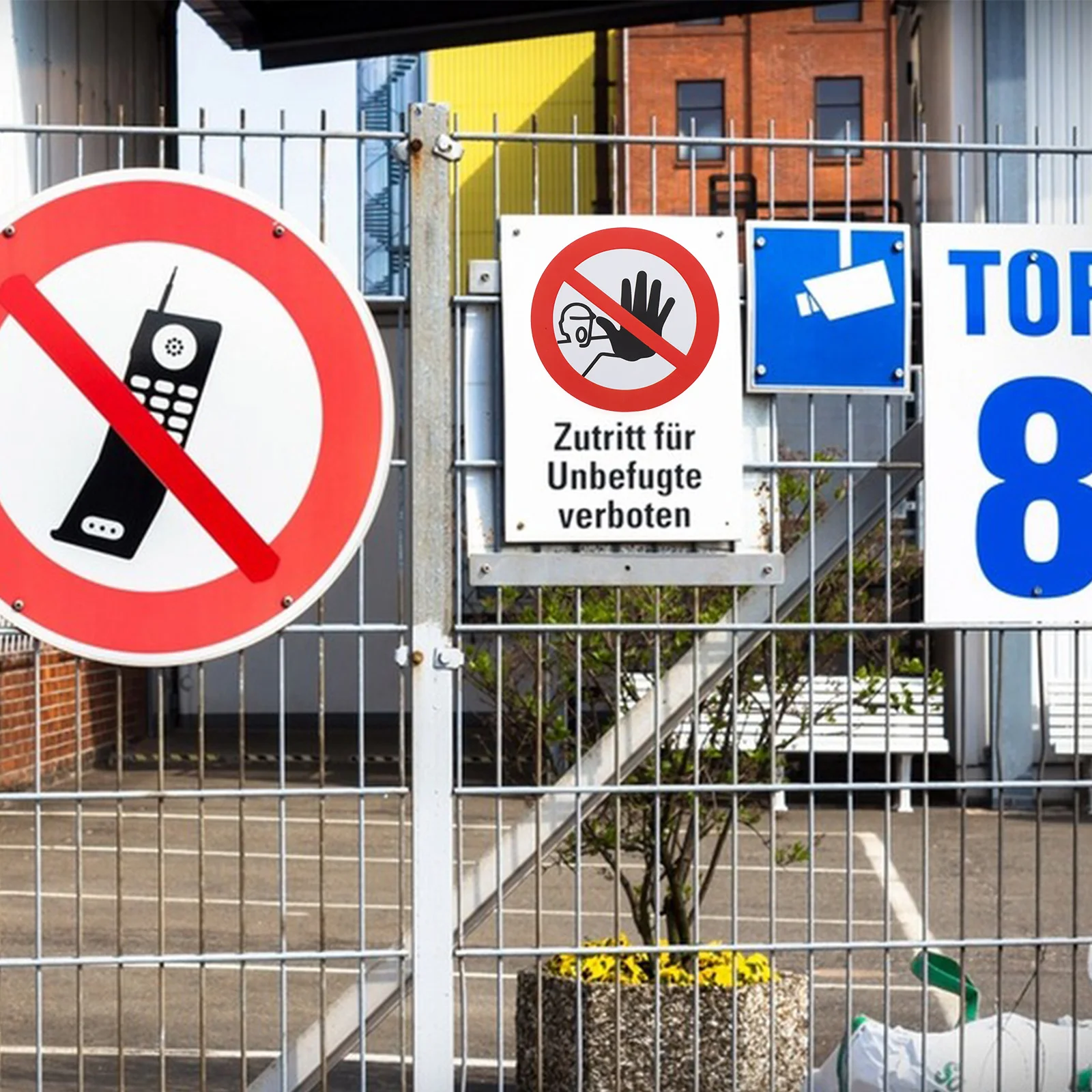 Waterproof Warning Sticker Hazard Caution Sign Keep Not Enter Safety Label For Workplace Construction Site Road