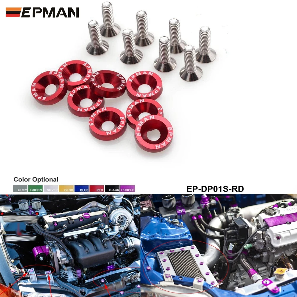 8PCS/SET Engine Valve Cover Washer JDM Engine Bay Dress Up Kit Fender Washers and M6 Bolts EP-DP01S