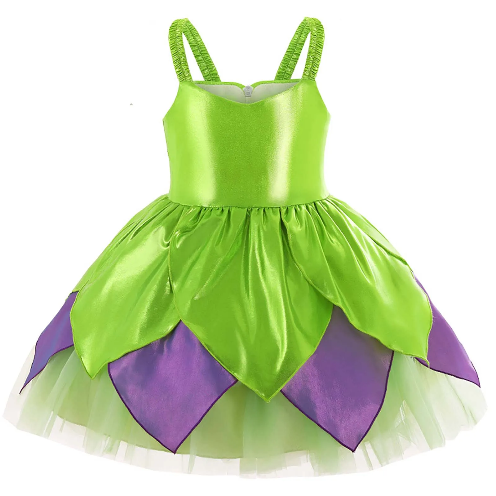 

Green Girl Halloween Flowers Fairy Costume Flower Elf Cosplay Dress Tiered Princess Dress for Birthday Party Stage Performance