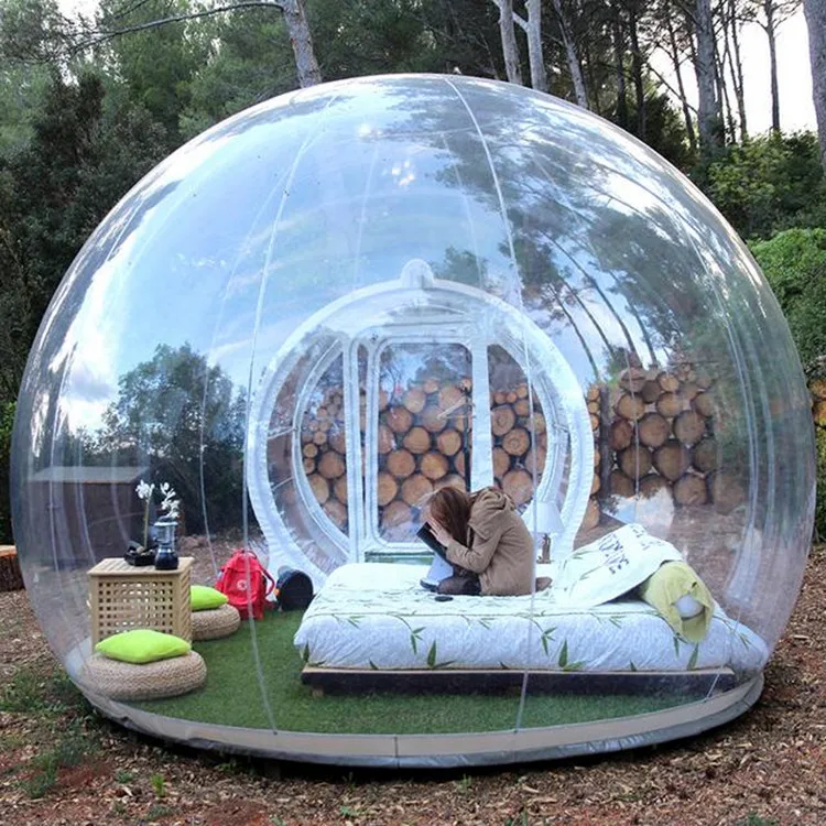 Luxury Roof Pvc Heated Eco Prefab Transparent Geodesic Dome Hotel glamping tent House Desert round dome tent For camping