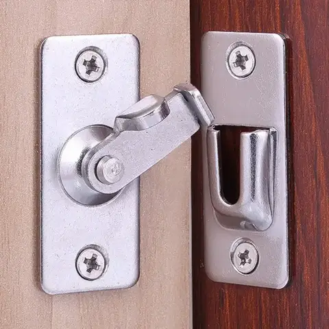 2PCS 90도 스테인레스 스틸 도어 래치 - 슬라이딩 도어, 파티오 도어, 캐비닛 잠금 요구 사항에 대한 직각 볼트