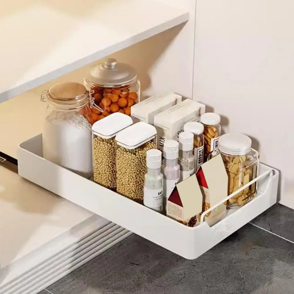 Pull-out Cabinet Expandable Storage Rack Drawer for Strong Load-bearing Cabinets Easy Installation Multifunctional Organizer