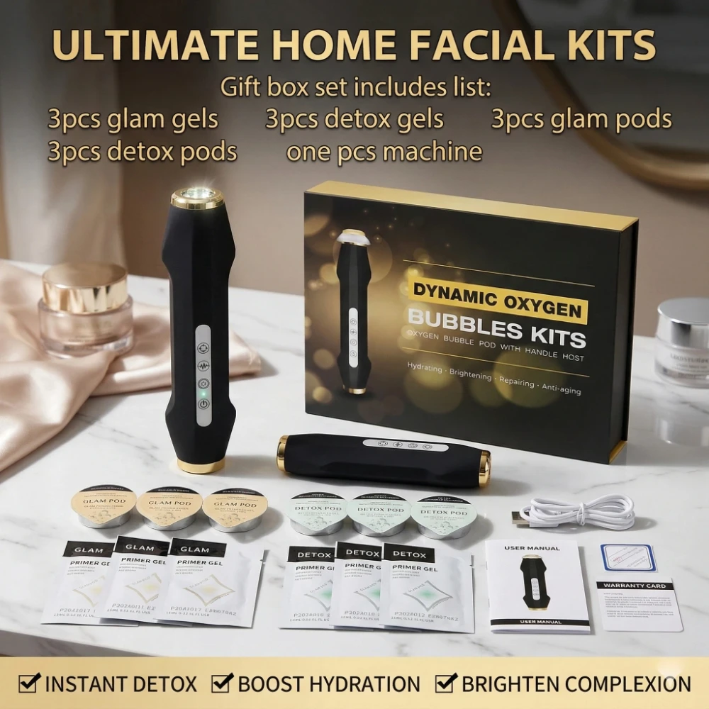 Gesichts-Sauerstoff-Blasengerät Ultraschall-Reiniger LED-Massage Hautverjüngungs- und Feuchtigkeitspflege-Gerät zur Hautaufhellung