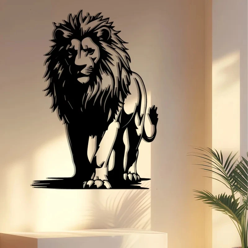 Lion Family African Metal Wall Art Rustproof Stencil Decor for Living Room Patio Christmas Gift 1pc