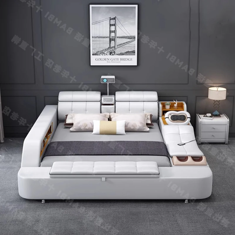 

Ergonomic Save Space Bed Comfortable Luxury Design Modern Aesthetic Cheap Fashion Bed Chinese Camas De Casal Home Decoration