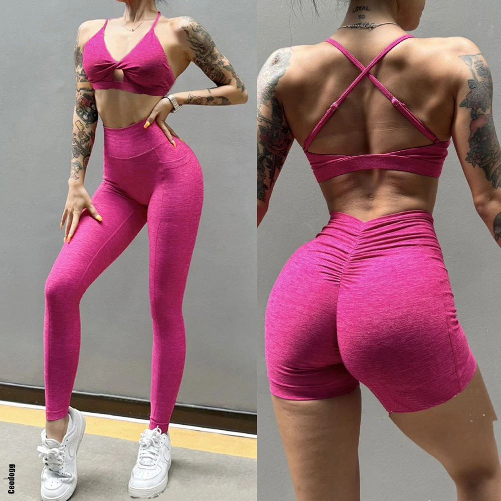 1/2PCS pocket CURVES LEGGINGS yoga set