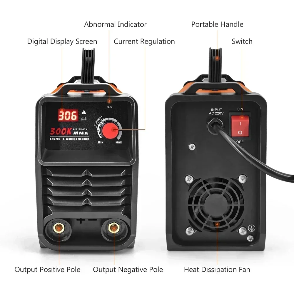 Welding Machine 220V Digital Display LCD Hot Start Welding Machines 300A ARC Welder Machine with Electrode Holder Wire for Home