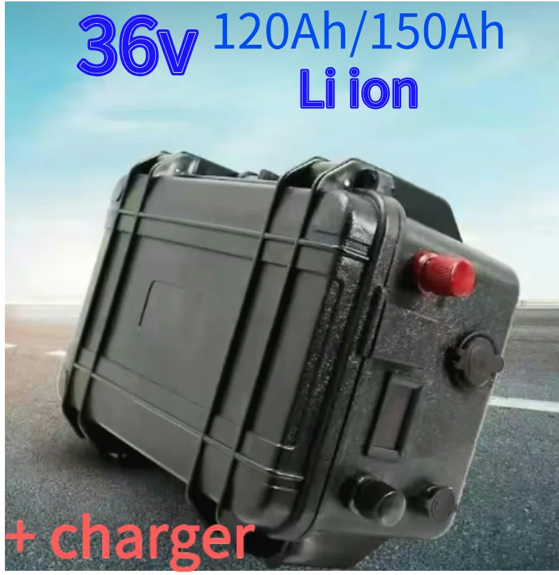 Batterie lithium-ion 36V, 60/80/100/110/120/130/150/200 Ah, avec chargeur, pour moteur de pêche à la traîne, hélice, bateau de p